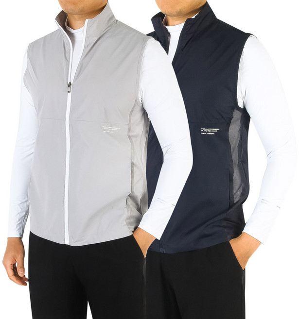 봄여름 버팔로 솔리드 우븐 경량 메쉬조끼 남성 작업복 등산조끼 VSBFL-304