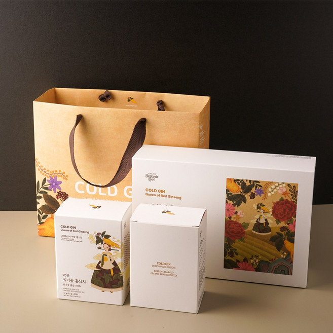 홍삼차 6년근 유기농 선물세트 인삼차 티백 건강 설 명절 부모님 선물, 1세트, 24g