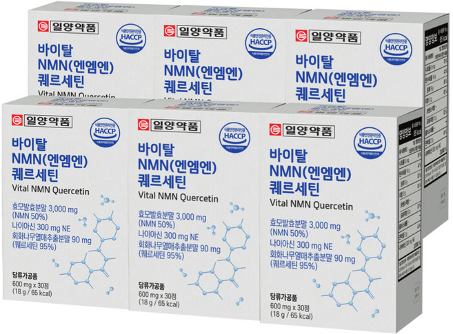 일양약품 바이탈 NMN 엔엠엔 나이아신 퀘르세틴, 6개, 30정