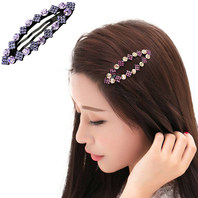 1+1 큐빅 똑딱핀 비즈 똑딱이 헤어핀 포인트 머리핀 똑딱핀 옆머리 앞머리 삔 똑딱핀 단발머리핀 큐빅