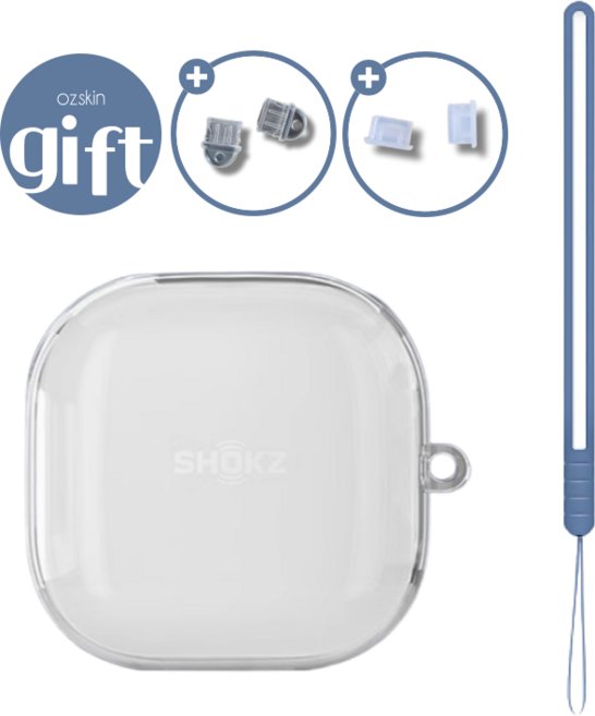 ozskin 샥즈 오픈핏2 투명 케이스 T920, 블루, 1개