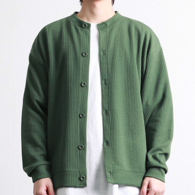 [투뎃] 남녀공용 빅사이즈 라운드 골지 니트 가디건