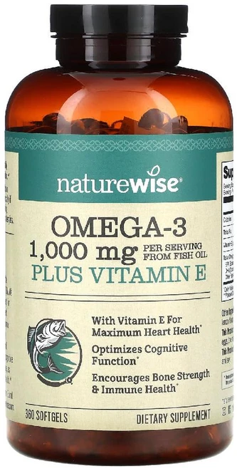 NatureWise 오메가3 플러스 비타민E 소프트젤 360정 NatureWise (네이처와이즈), 1개 - 쿠팡