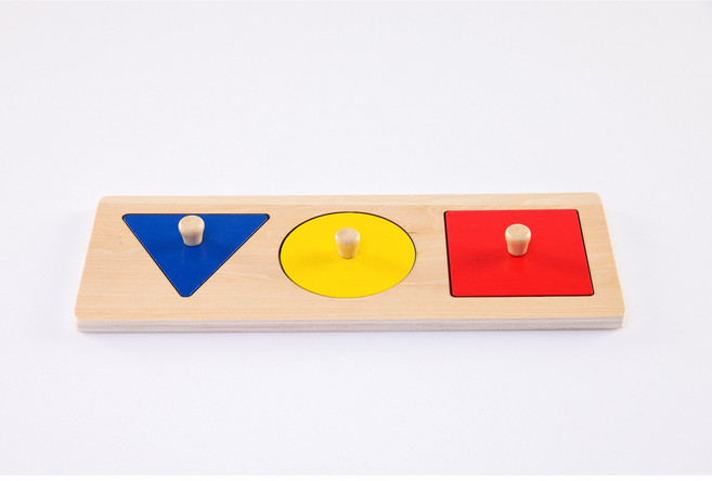 꼬띠레동 유아 어린이 몬테소리 손잡이퍼즐, 2.세가지 도형 꼭지퍼즐, 1개