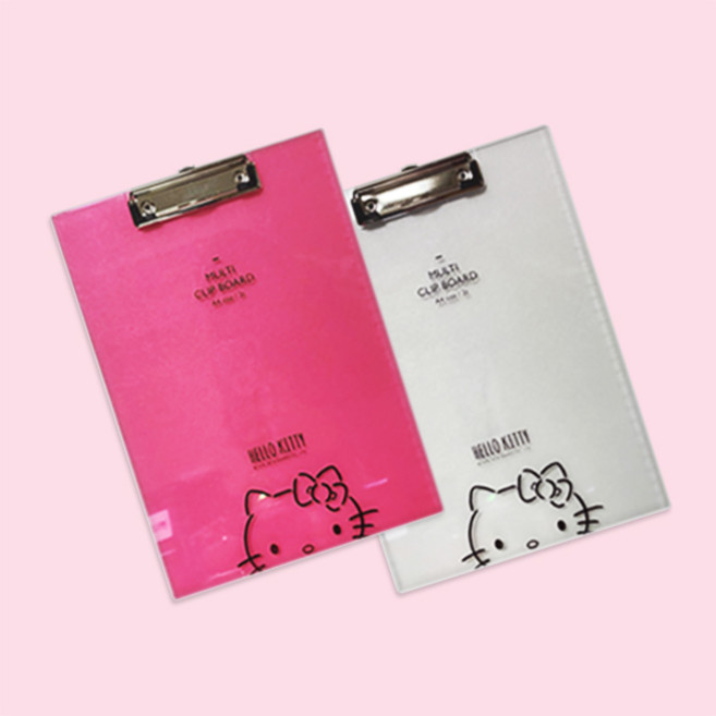 헬로키티 A4 투명 클립보드 / 헬로키티 파일 화일 클립보드 캐릭터파일 캐릭터화일 산리오 학용품 산리오문구, 투명클립보드, 1개