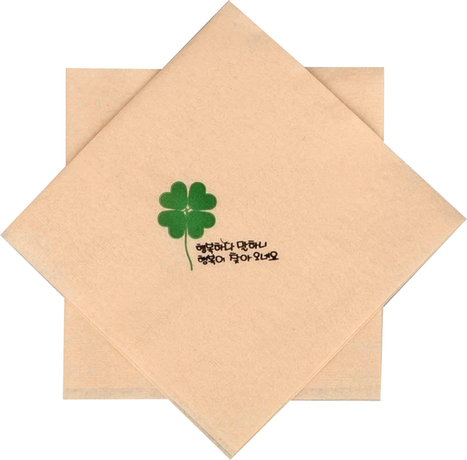 친환경 칵테일 냅킨 (항균 99%) 100% 대나무 천연유래 원료 잘닦이고 물에 강해요., 행복이 찾아오네요, 1세트, 8000개