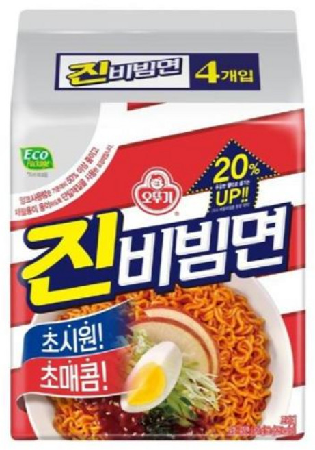 오뚜기 진비빔면 32봉지, 4개