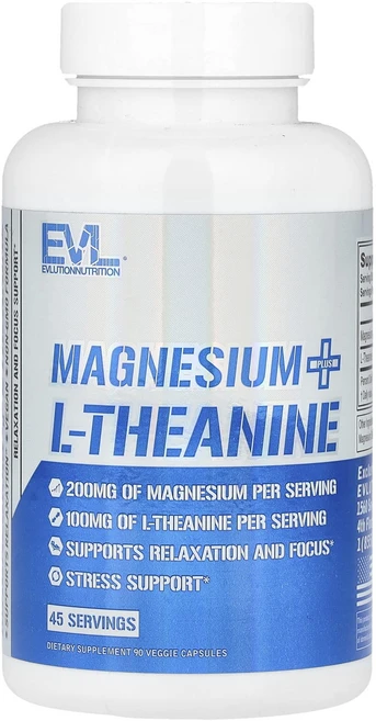 EVLution Nutrition 마그네슘 플러스 L-테아닌 베지 캡슐 90정, EVLutionNutrition마그네슘플러스L테아닌베지, 1개 - 쿠팡