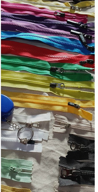 지퍼묻지마셋트(지퍼모음셋 다양한 지퍼셋트 저렴한 지퍼 지퍼 점퍼용 지퍼 콘솔지퍼 원피스지퍼 퀼트지퍼), 혼합색상, 1개