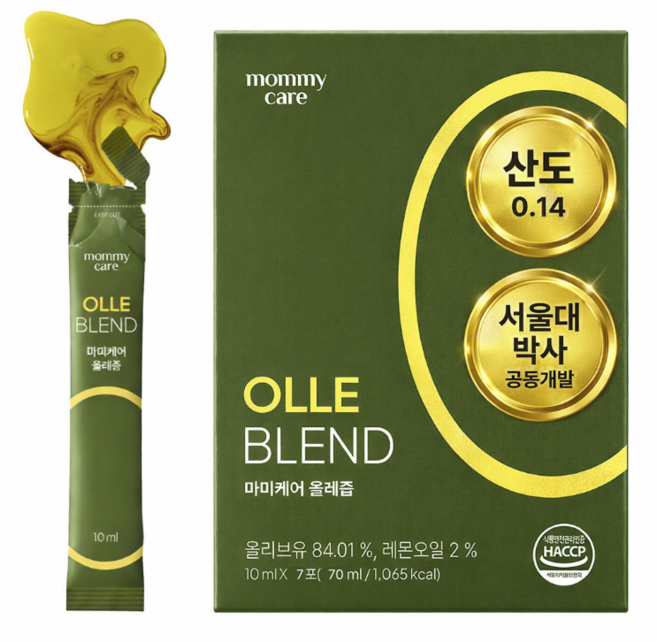 마미케어 유기농 스페인 엑스트라버진 0.14 올리브오일 레몬즙 스틱 올레샷 올레즙, 1개, 70ml