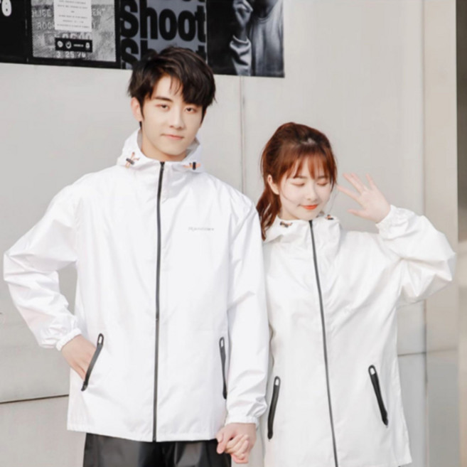 골프 시즌 레인코트 바람막이 상하세트 남성용 방풍 방수, 1개, 화이트블랙