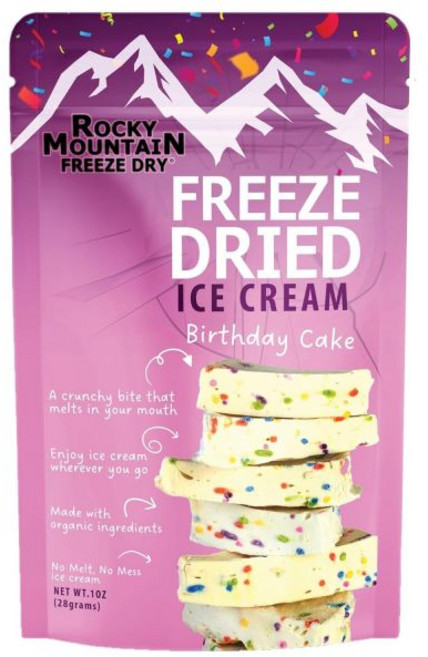 동결 건조 아이스크림 바닐라 딸기 초콜릿 쿠키 도우 생일 케이크 솜사탕 록키 마운틴 장인이 만든 간단한 내추럴 재료로 1 OZ, Birthday Cake, 1개