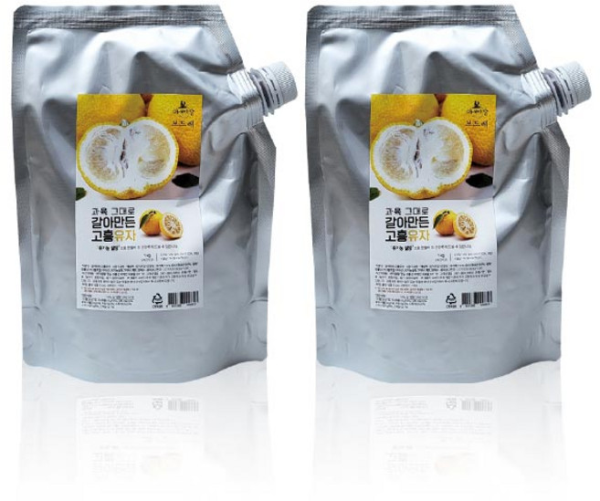 아빠랑 과육 그대로 갈아만든 고흥 유자 1kg, 2개