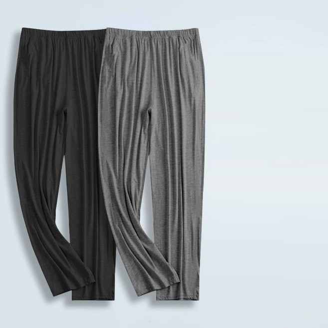 1+1 남성 여름 파자마 바지 봄 가을 루즈핏 얇은 모달 홈웨어 팬츠 심플 쿨 잠옷 긴바지LJX