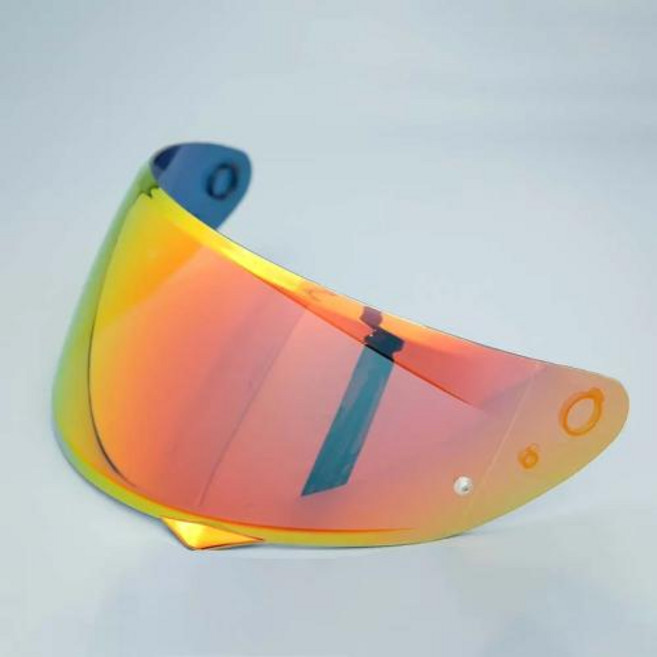 헬멧쉴드 오토바이 김서림방지 HJC C10 바이저 교체용 렌즈 헬멧 자외선 차단 긁힘 방지 방진 바람막이 액세서리, 1)Red gold