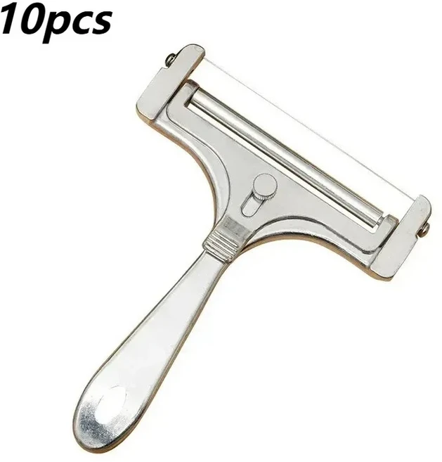 조절 가능한 스테인리스 스틸 치즈 슬라이서 강판 버터 슬라이싱 및 치즈 조각 만들기용 다기능 주방 도구, 10pcs