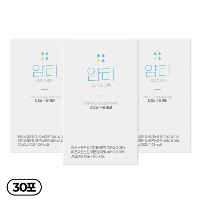 얌티 수분충전 리치 레몬, 3g, 3박스, 10개입