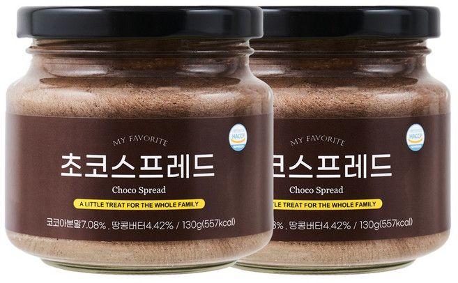 프프프 초코 스프레드 잼 천연 버터 스프레드, 2개, 130g