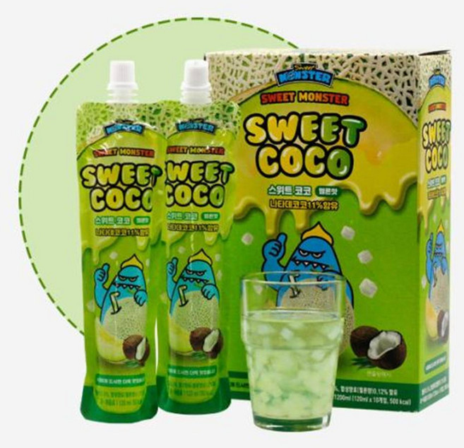 (임박할인 26년5월4일) (각) 스위트몬스터 스위트코코 멜론맛(연두), 10개, 120ml