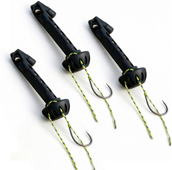 Zeekr 마그네틱 플라이 바늘 꿰기 수동 낚시 매듭기 소형 훅 스레더 소품, 3개, 검은색