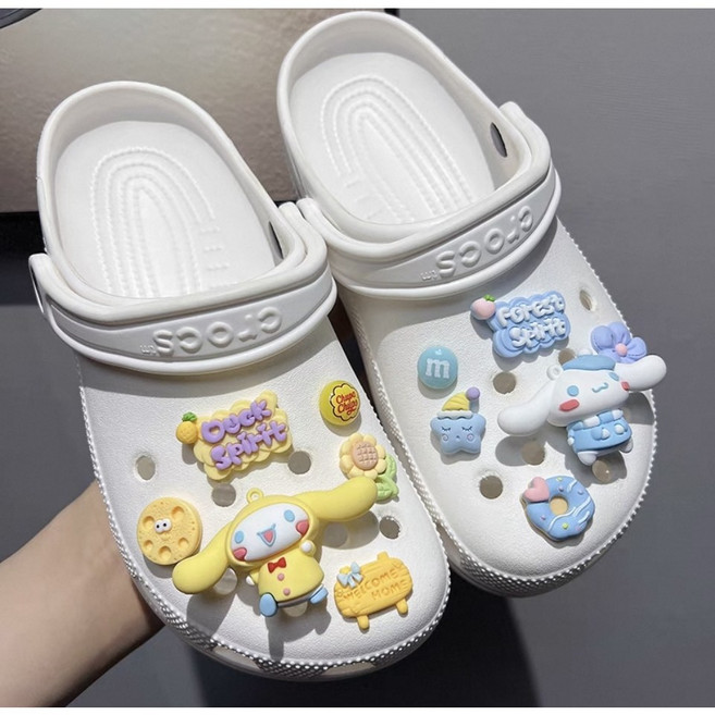 10~12 ps 산리오 실내화 슬리퍼 파츠 지비츠 악세사리 신발꾸미기, 1세트, 시나모롤 YB 12개