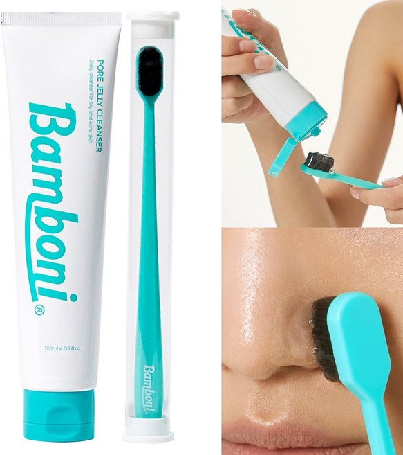 밤보늬 포어 클리닝 모공 세안 클렌저 폼클렌징 모공 세안 브러쉬 세트 클렌징폼 젤클렌징, 1세트