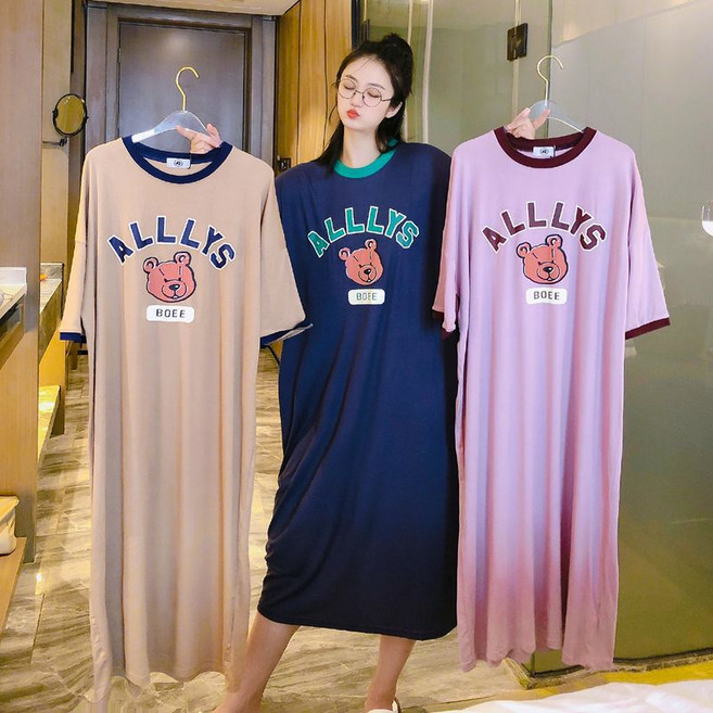 [44-120] 3color 완전 루즈핏 빅사이즈 시원한 여름 원피스 잠옷