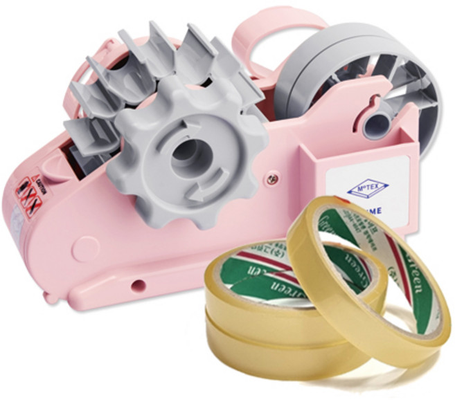 모텍스 테이프 디스펜서 + 16mm 테이프 3p, 1세트, 1.핑크(디스펜서)