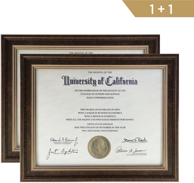 (주)골드원 자격증 호텔 병원 약국 학교 수료증액자 졸업장 사업자등록증 고급 A4액자, 02 NO MAT (오크소형) 1+1, 2개