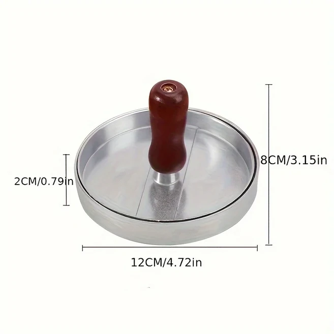 1PC 비 스틱 버거 프레스 패티 메이커 쇠고기 치즈를위한 금속 야채 바베큐 그릴 요리에 적합 만들기, 기타, 01 red handle