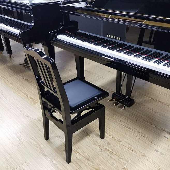 등받이 피아노의자 높이조절 피아노 의자 학원 연주용, 1개, 글로시블랙 쿠션, 기본 모델명/품번