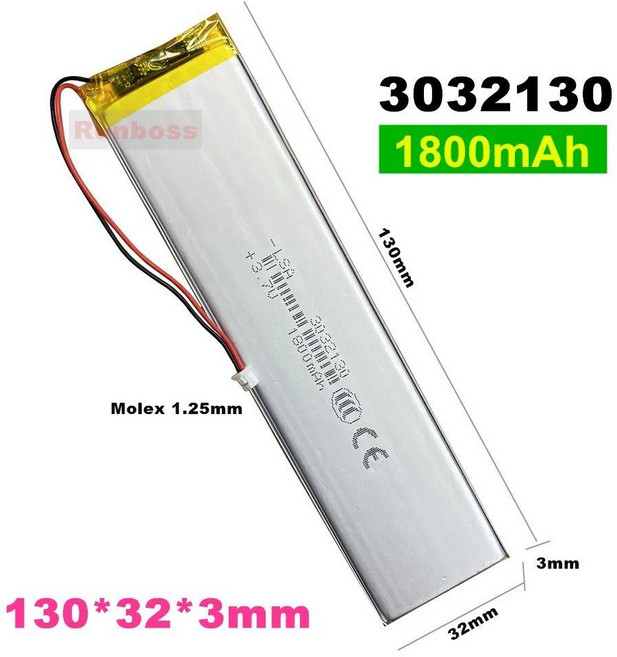 1-10개 3032130 3.7V 1800mAh 리튬 폴리머 배터리 (키크론 K3 / K7 키보드 셀용) LED 조명 블루투스 차량용 레코더, 1 PCS