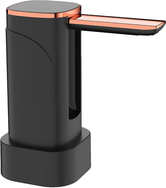 원터치 접이식 F형 스마트 워터 펌프 캠핑 디스펜서, 검은색, 1개