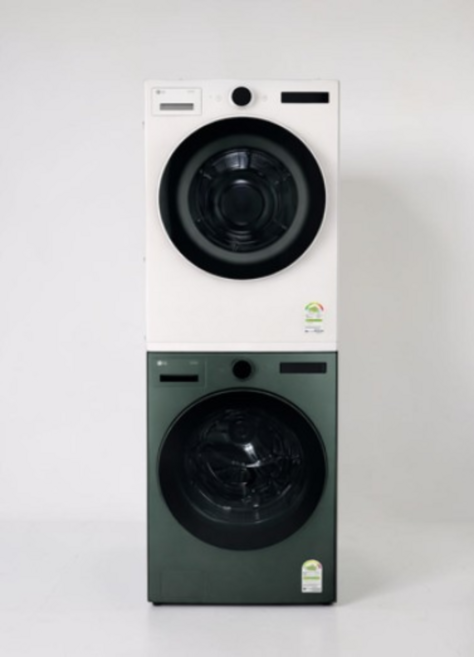 LG전자 트롬 오브제컬렉션 세탁기 + 건조기 + 키트 세트 23kg + 20kg 방문설치, 네이처그린(세탁기) 네이처베이지(건조기), FX23GNGR-ENE