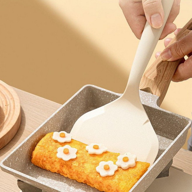 주방 실리콘 조리 도구 와이드 뒤집개 실리만 계란말이용, 1개, 아이보리