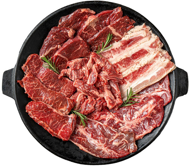 고기중독 소고기 특수부위 총 800g 갈비살+살치살+부채살+우삼겹, 1세트
