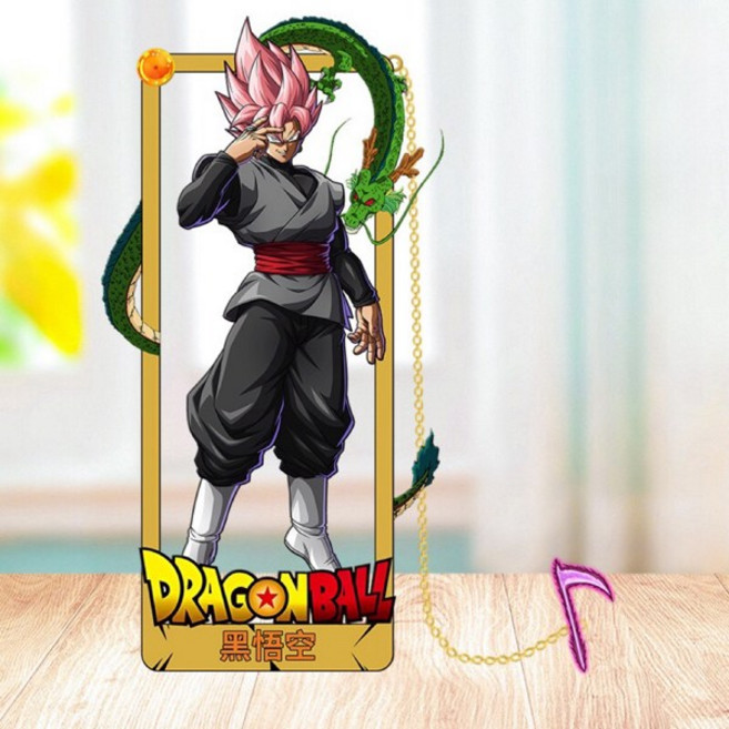 DRAGON BALL Goku 애니메이션 팬을 금속 책갈피 학생용 만화 문구 및 선물, [01] 9cm 3cm, [08] Black Goku B
