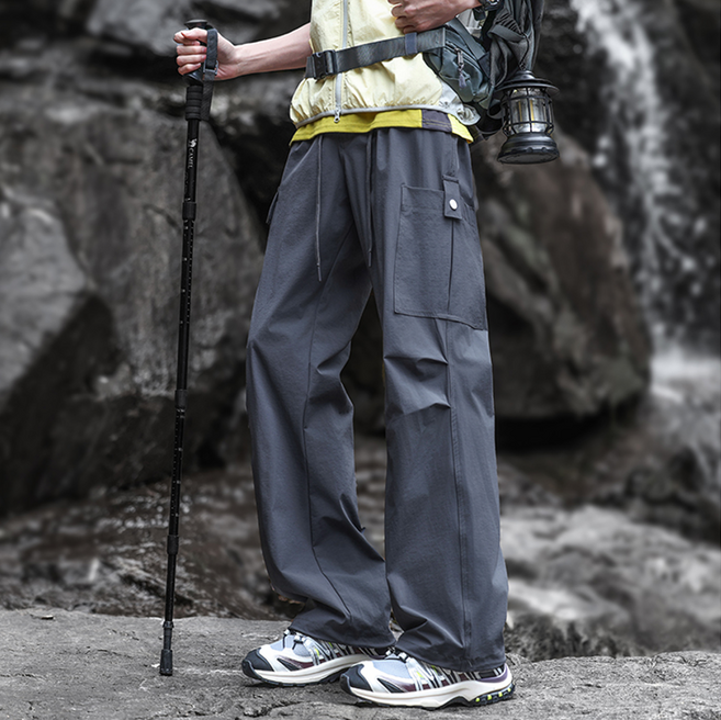 FINAL SENSE 아웃도어 쿵건 바지 스판 운동 바지 얇은 디자인 자외선 차단 방수 통기성 등산 바지 루즈 워크 바지 봄 여름 가을 모두 착용 가능