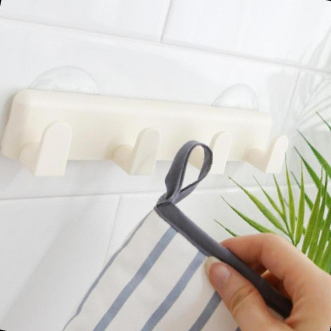 무타공 흡착 벽걸이 고리 주방 욕실 수건 행주 걸이 창문 벽부착 다용도 홀더, 1개, 상세페이지 참조