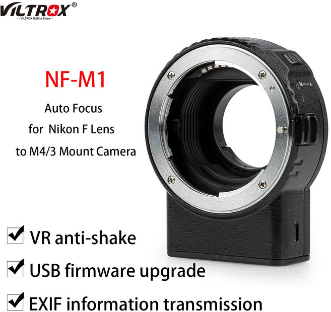 Viltrox NF-M1 자동 초점 렌즈 마운트 어댑터는 Nikon F 렌즈를 Micro Four Thirds(MFT M4/3) 카메라에 연, 01 니콘 F, 01 China Mainland, 01 마이크로 포서드, 1개