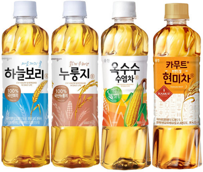 웅진 옥수수수염차+누룽지차+하늘보리+현미차 씩 총 액상차 혼합