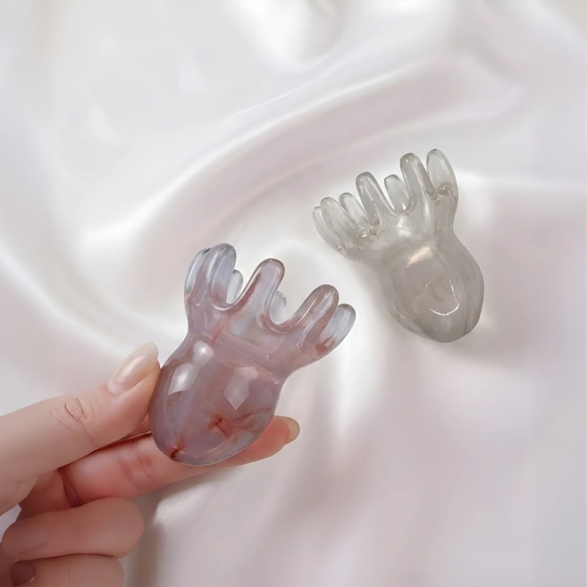 W2G 1+1 문어 두피 괄사 미니 마사지기 승모근 지압기, 핑크+그레이, 1세트