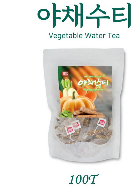 BMS 야채수티100티백 100%국내산야채수(무 당근 우엉 호박 작두콩) 풍부한영양소 HACCP인증, 1개, 150g, 1개, 100개