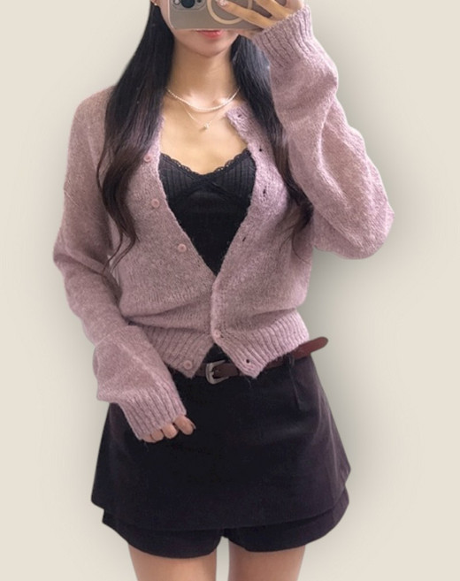 제이엠스타일 [국산!! 11컬러~ 울/모 ~77] 가을 봄 간절기 여성 알파카 니트 가디건 여자 울모 여유 데일리 기본 라운드 니트가디건 출근룩 여친룩 여행룩