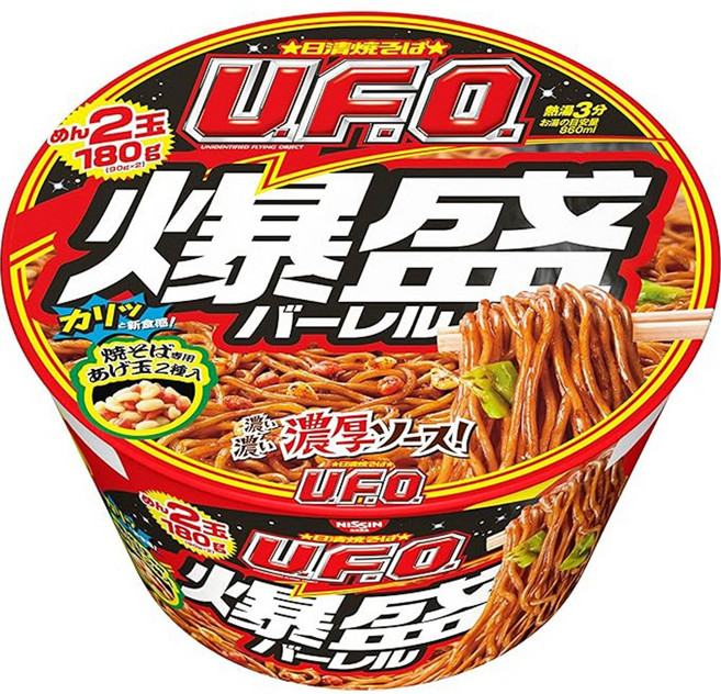 [닛신] 닛신 UFO 야끼소바 바쿠모리 특대 컵누들 일본 컵라면 6개입 1박스