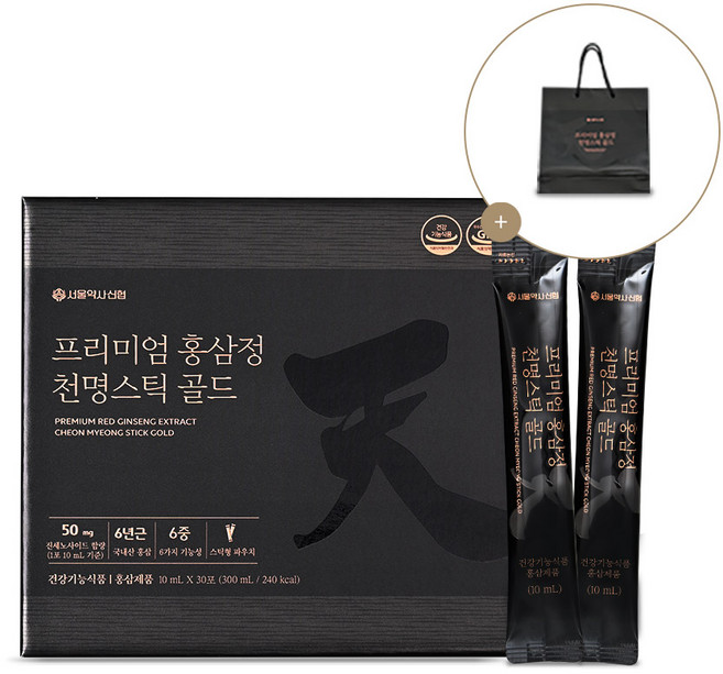 서울약사신협 프리미엄 홍삼정 천명 스틱 골드 30포, 300ml, 1개