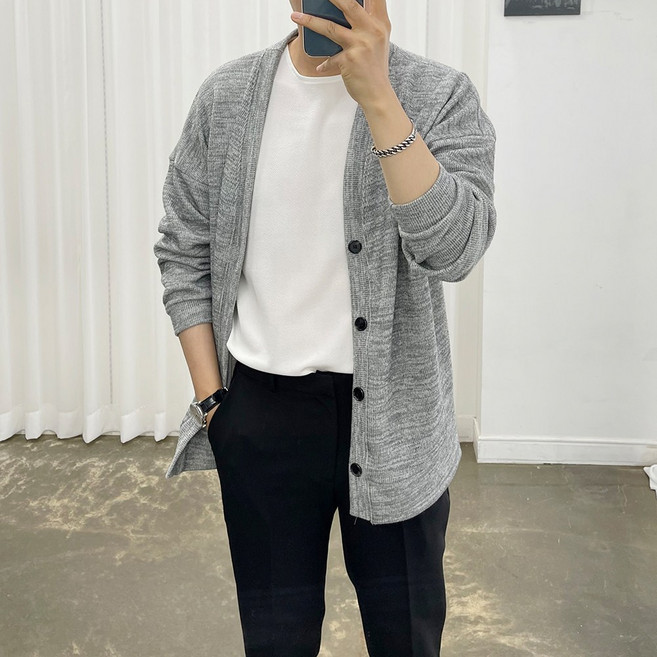 아도르클래식 센치 5컬러 세미 오버핏 하프 롱 부드러운 가디건