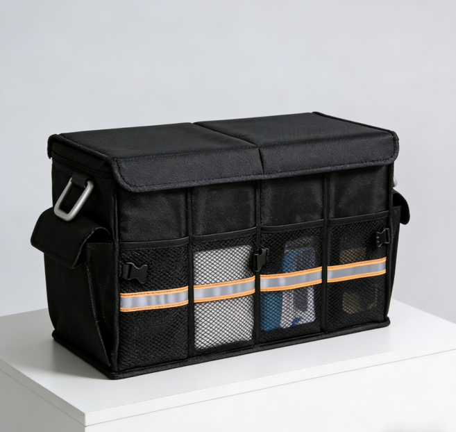 WHH 고퀄리티 최신식 세차용품 차량 자동차 트렁크 정리함, 블랙