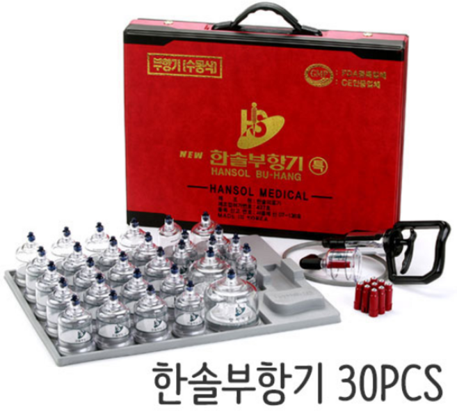한솔부항기 특대형 부항컵 30개 지압봉 펌프 부황기, 1개