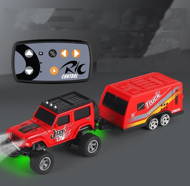2.4G 1:64 고정밀 미니 원격 조종 자동차 14세 이상용 합금 장난감 크루즈 컨트롤 시뮬레이션 오프로드 차, 10 HDR red box